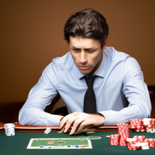 

The image shows a poker player with a serious expression on their face, studying their opponents' cards. The image conveys the importance of carefully analyzing your opponents' moves in order to gain an edge in the game of poker. The article discusses