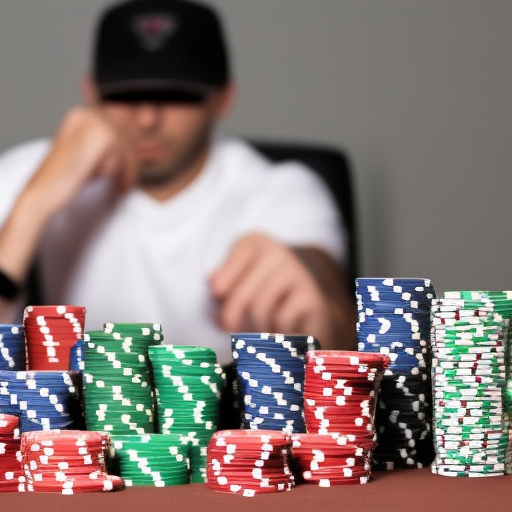 

An image of a poker player with a confident expression and a stack of chips in front of them, suggesting they have won a hand. The image conveys the idea that bluffing can be a successful strategy in poker, and that with the